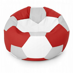 PUFA PIŁKA SZARO BIAŁA CZERWONA