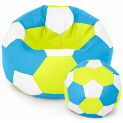 PUFA PIŁKA LIMONKOWO-BŁĘKITNO-BIAŁA