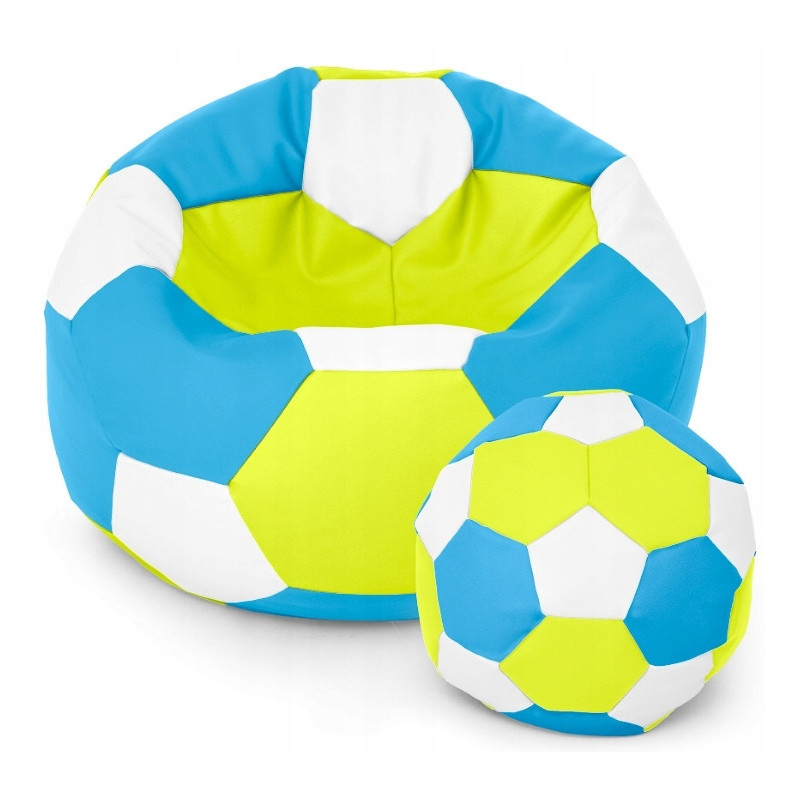 PUFA PIŁKA LIMONKOWO-BŁĘKITNO-BIAŁA