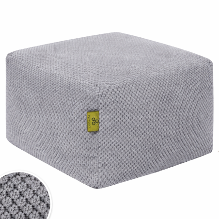 PUFA KWADRAT KOSTKA SZARA
